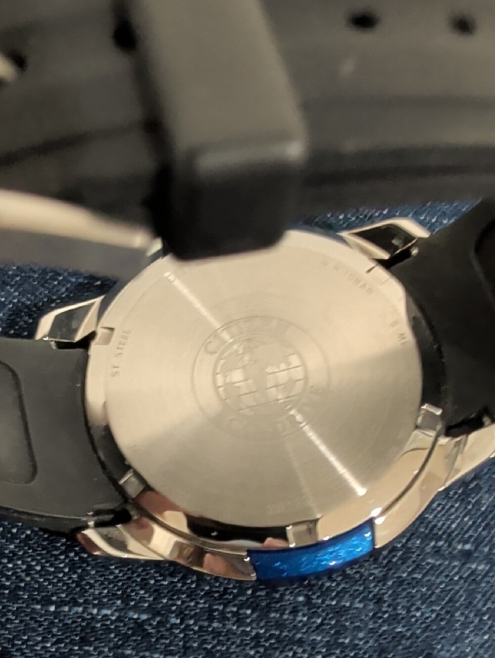 Citizen Eco-Drive Black Dial Watch with Metallic Blue Accents - Picture 3 of 6